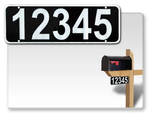 911 Mailbox Address Sign, Reflective Single/Double Sided, Solid Aluminum, Custom and Pre-Drilled signs Horizontal/Vertical