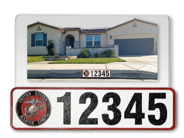 Curb-Wrap, Military Branches, Self-Adhesive Reflective House Address Numbers