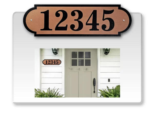 Address Plaque - Fancy, Horizontal, for Outdoor House, Pre-drilled Holes for Easy Installation