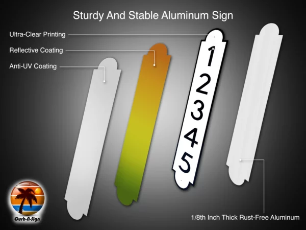 Address Plaque, Vertical - 2 Pack - Fancy, Custom Address Numbers for Outdoor House, Pre-drilled Holes for Easy Installation - Image 2