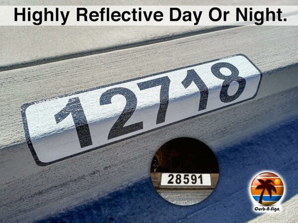 Curb-Wrap, Custom Design, Self-Adhesive Reflective House Address Numbers - Image 3