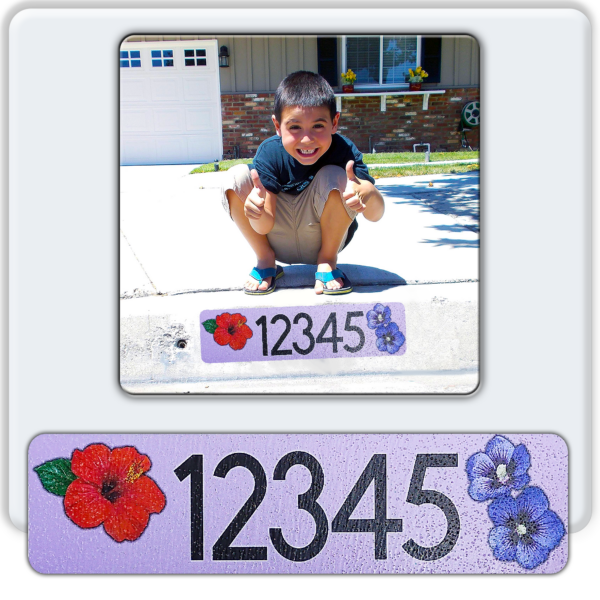 Curb-Wrap, Flowers, Self-Adhesive Reflective House Address Numbers